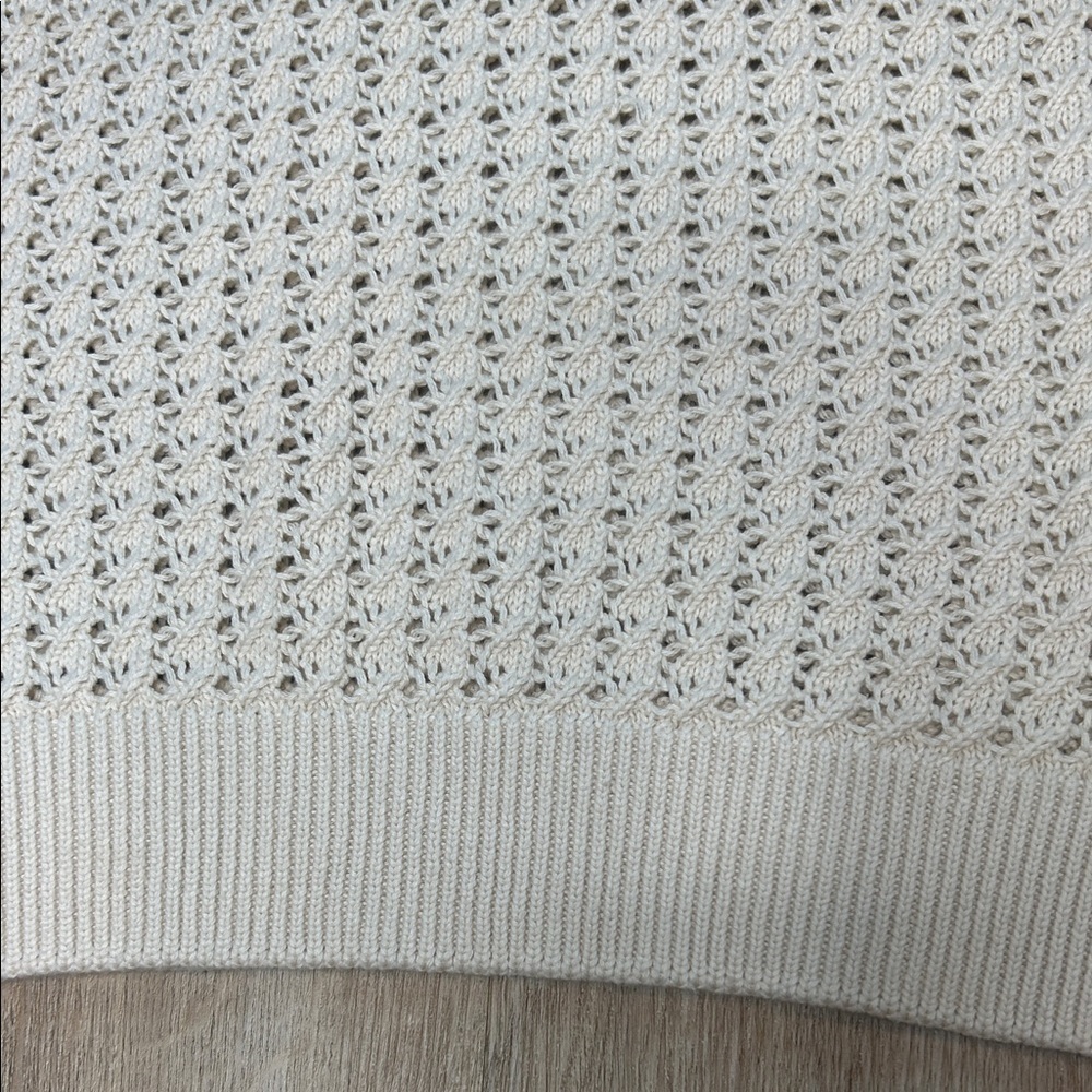 Varley Delaney Cream and Black Open Stitch Sweater Vest - Picture 3 of 12